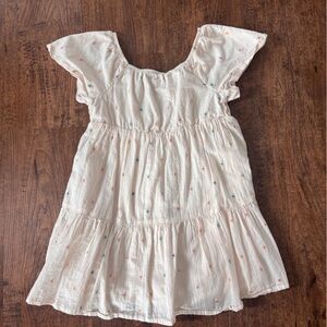 GAP Cream Dress with Tiny Multicolor Stitch Accents
